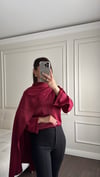 BLUZBüşceSATEN ŞALLI BLUZ BORDO