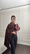 BLUZBüşceSATEN ŞALLI BLUZ KAHVERENGİ