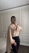 BLUZBüşceSATEN ŞALLI BLUZ TAŞ