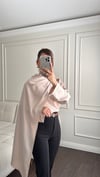 BLUZBüşceSATEN ŞALLI BLUZ VİZON