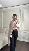 BLUZBüşceSATEN ŞALLI BLUZ VİZON