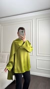 BLUZBüşceSATEN ŞALLI BLUZ YEŞİL