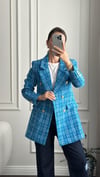 CEKETBüşceKRUVAZE TUVİT DESENLİ CEKET MAVİ