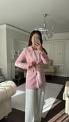 CEKETBüşceKRUVAZE TUVİT DESENLİ CEKET PEMBE
