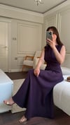 ELBİSEBüşceBÜZGÜ DETAYLI MİDİ ELBİSE MOR