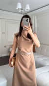 ELBİSEBüşceDRAPE DETAYLI ELBİSE VİZON