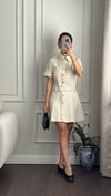 ELBİSEBüşceDÜĞMELİ KISA TÜVİT ELBİSE KREM