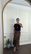 ETEKBüşceSATEN LEOPAR DESENLİ ETEK