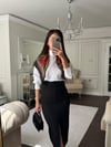 ETEKBüşceSİYAH ÖN YIRTMAÇLI MİDİ BOY ETEK