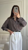 GÖMLEKBüşceÇİZGİLİ GÖMLEK BORDO