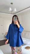 GÖMLEKBüşceGENİŞ KOL LACİVERT GÖMLEK
