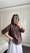 GÖMLEKBüşceKAHVERENGİ POPLİN GÖMLEK