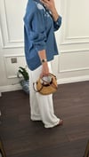 GÖMLEKBüşceMAVİ İŞLEMELİ GÖMLEK