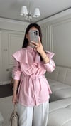 GÖMLEKBüşcePELERİN DETAY GÖMLEK PEMBE