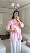 GÖMLEKBüşcePELERİN DETAY GÖMLEK PEMBE