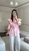 GÖMLEKBüşcePELERİN DETAY GÖMLEK PEMBE
