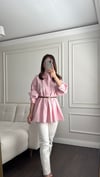 GÖMLEKBüşcePİLELİ SALAŞ GÖMLEK PEMBE