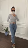 GRİ BİSİKLET YAKA KOL ORTASI DROPLU