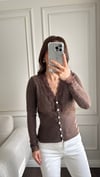 HIRKABüşceDANTELLİ YUMUŞAK HIRKA KAHVERENGİ