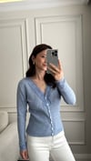 HIRKABüşceDANTELLİ YUMUŞAK HIRKA MAVİ