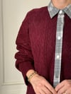 HIRKABüşceGRİ ŞERİTLİ GÖMLEK YAKA BORDO HIRKA