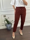 PANTOLONBüşceBELİ İPLİ LASTİKLİ PANTOLON KAHVERENGİ