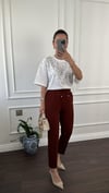 PANTOLONBüşceBELİ İPLİ LASTİKLİ PANTOLON KAHVERENGİ