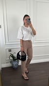 PANTOLONBüşceBELİ İPLİ LASTİKLİ PANTOLON TABA