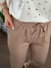 PANTOLONBüşceBELİ İPLİ LASTİKLİ PANTOLON TABA