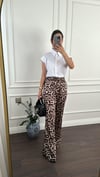 PANTOLONBüşceBELİ LASTİKLİ LEOPAR DESENLİ PANTOLON
