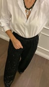 PANTOLONBüşceKADİFE SİMLİ SİYAH PANTOLON