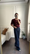PANTOLONBÜŞCEKOYU RENK DENIM PALAZZO PANTOLON
