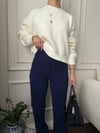 PANTOLONBüşceLASTİKLİ DÜĞMELİ PANTOLON İNDİGO