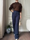PANTOLONBüşceLİKRALI CIRTLI PALAZZO LACİVERT