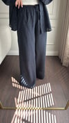 PANTOLONBüşceTAŞLI TENCEL KUMAŞ BAĞCIKLI PANTOLON LACİVERT