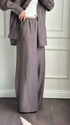 PANTOLONBüşceTAŞLI TENCEL KUMAŞ BAĞCIKLI PANTOLON VİZON