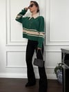 POLO YAKA ÇİZGİLİ KAZAK