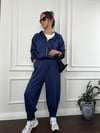 SAKS MAVİ FERMUARLI SWEAT TAKIM