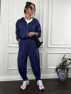 SAKS MAVİ FERMUARLI SWEAT TAKIM