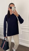 SWEATSHİRTBüşceGÖMLEK DETAYLI LACİVERT SWEAT