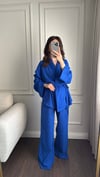 TAKIMBüşceSAKS MAVİSİ GÖMLEK PANTOLON