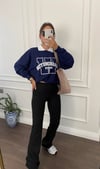YAKALI LACİVERT SWEAT