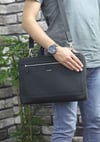 Guard Siyah Deri Özel Üretim Laptop ve Evrak Çantası