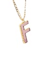 Nero Design Cam Harf Kolye - F / Pembe