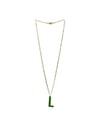 Nero Design Glass Letter Necklace - L / Green