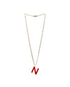 Nero Design Glass Letter Necklace - N / Red