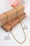 22 Ayar Halat ZincirLatif KuyumcuLKKLY122514 Ayar Altın Zincir Kolye 2 mm Unisex – Farklı Boy Seçenekleri