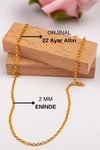 22 Ayar Pullu ZincirLatif KuyumcuLKZNC109422 Ayar Unisex Doç Zincir 60 cm Altın Zincir LKZNC1094