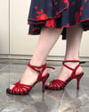AMADA Professional Argentine Tango & Latin Dance Shoes, Custom, Handmade, Full-Grain Leather Red