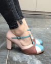 BEGUM Full Grain Leather Special Design Women's High Heel Shoes